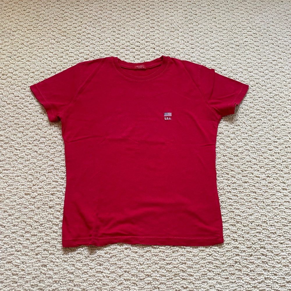 BRANDY MELVILLE JOHN GALT RED USA T-SHIRT